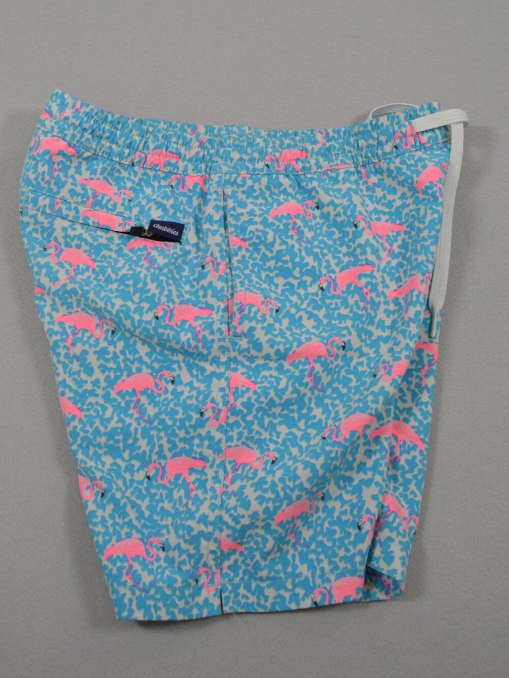 Chubbies Youth Medium Flamingo Swim Trunks Boys 10 12 Blue Pink Lined Beach Shor - Picture 14 of 15
